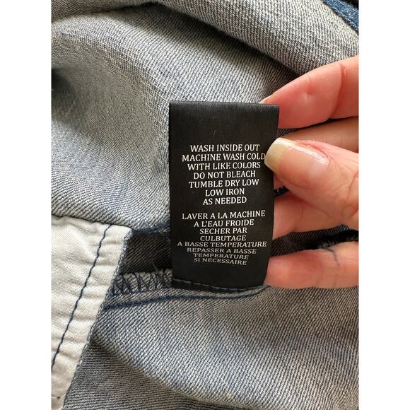 Blank NYC Medium Blue Denim Short Sleeve Pocket Jean Shirt Dress S - Picture 12 of 14